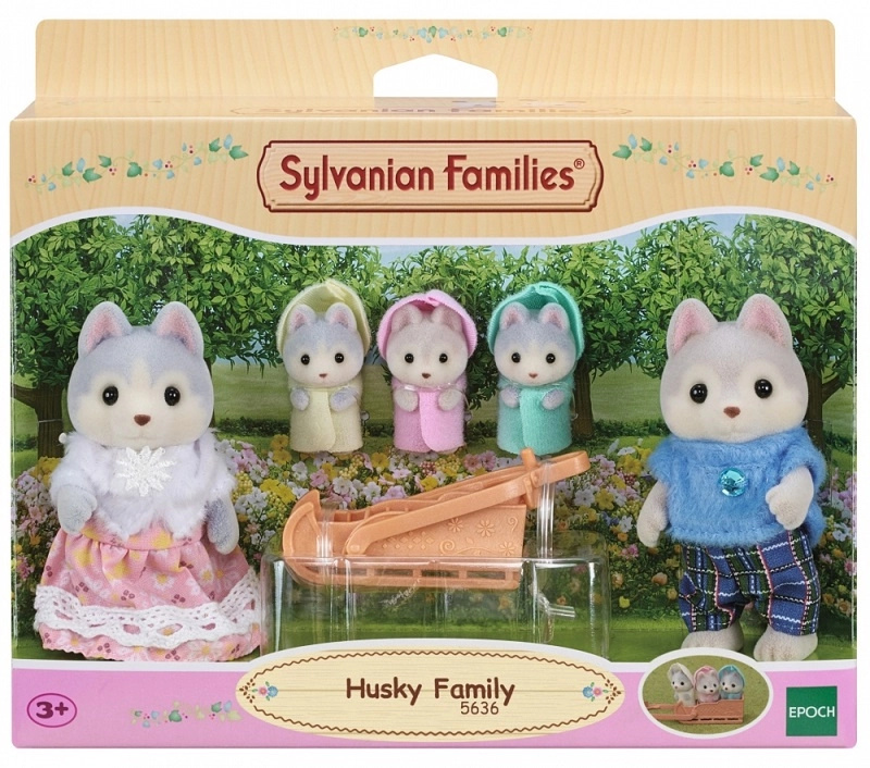 Sylvanian Families Rodina Husky s trojčaty