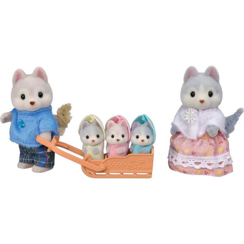 Sylvanian Families Rodina Husky s trojčaty