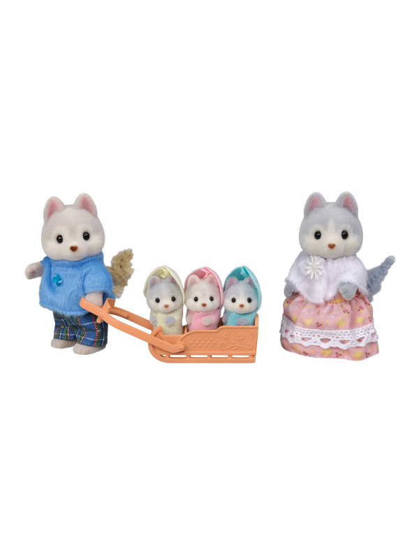Sylvanian Families Rodina Husky s trojčaty