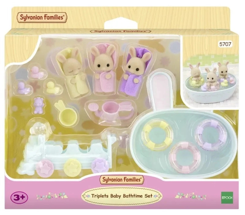 Sylvanian Families koupel pro trojčata – sada s králíčky a doplňky