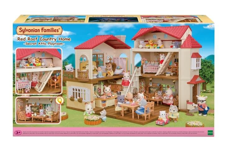 Sylvanian Families Patrový dům s červenou střechou a se světly, nový