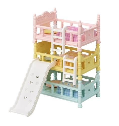 Sylvanian Families Nábytek - třípatrová postel se skluzavkou