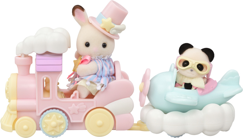 Sylvanian Families - Letadlo, vláček a baby figurky v zábavném parku