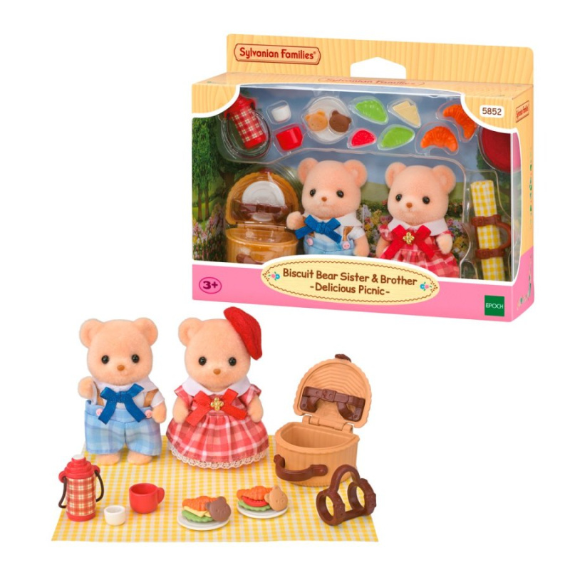 Sylvanian family Sylvanian Families 5852 Sušenkoví medvídci sestra a bratr na pikniku