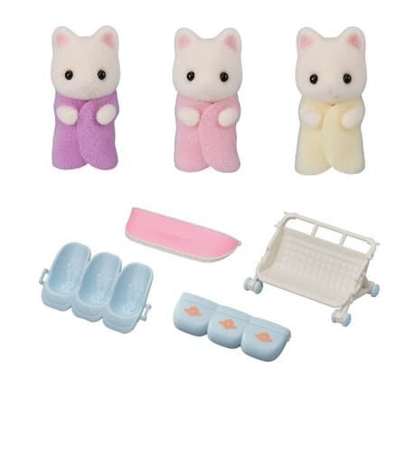 Sylvanian Families  Květinová kočičí trojčata s kočárkem