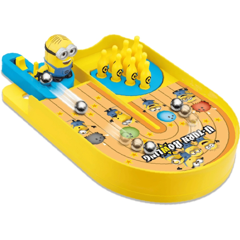Minions zakřivené kuželky – rodinná stolní hra bez baterií
