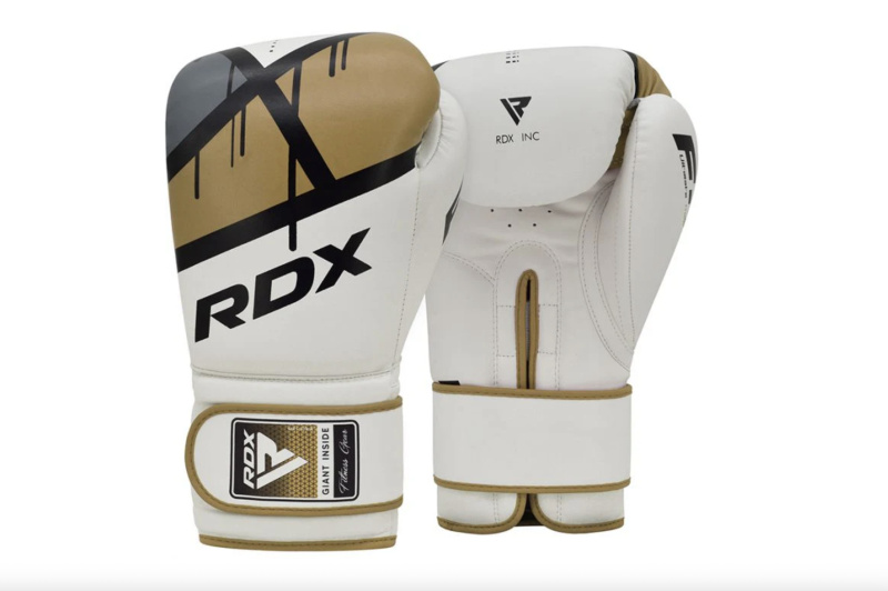 RDX Sports Boxerské rukavice RDX F7 Ego, bílá/zlatá Velikost: 16oz