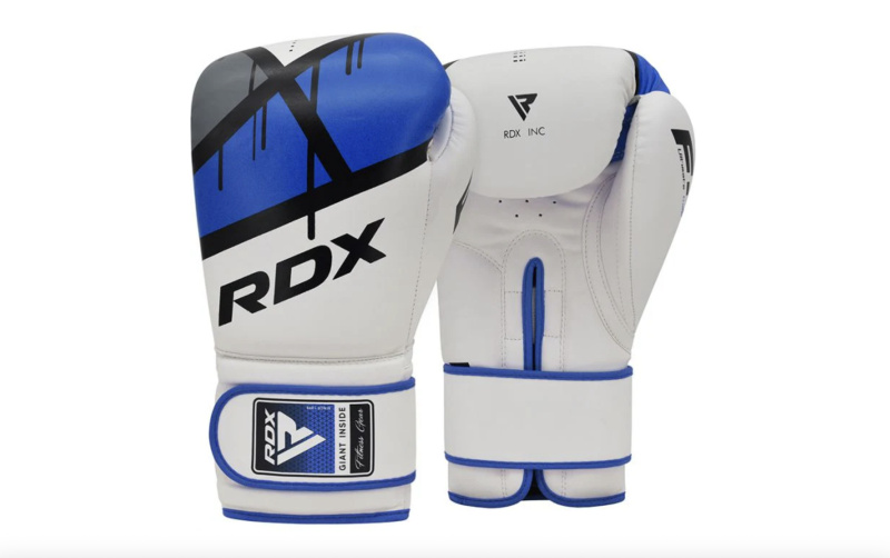 RDX Sports Boxerské rukavice RDX F7 Ego, bílá/modrá Velikost: 16oz