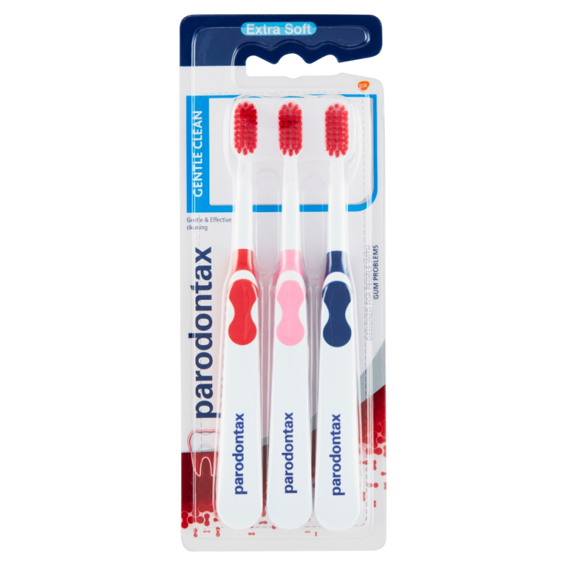 PARODONTAX Gentle Clean Triopack Zubní kartáček Extra Soft 3 ks