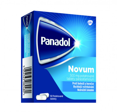 Panadol Novum 500mg, tablety na bolest a snížení horečky 12 tablet