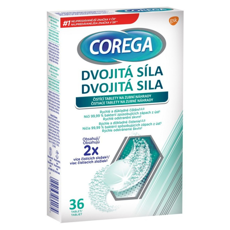 COREGA Dvojitá síla Čisticí tablety 36 kusů