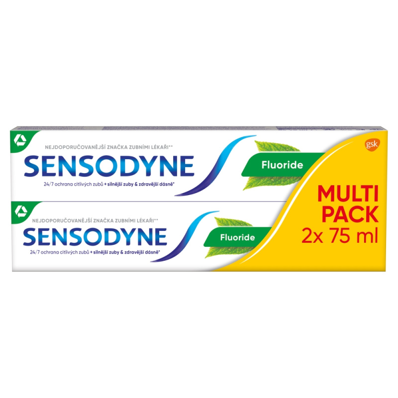 Sensodyne Fluoride zubní pasta pro citlivé zuby 2x75 ml