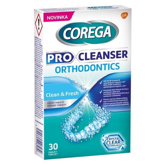 COREGA Pro Cleanser Orthodontics Čistící tablety 30 kusů