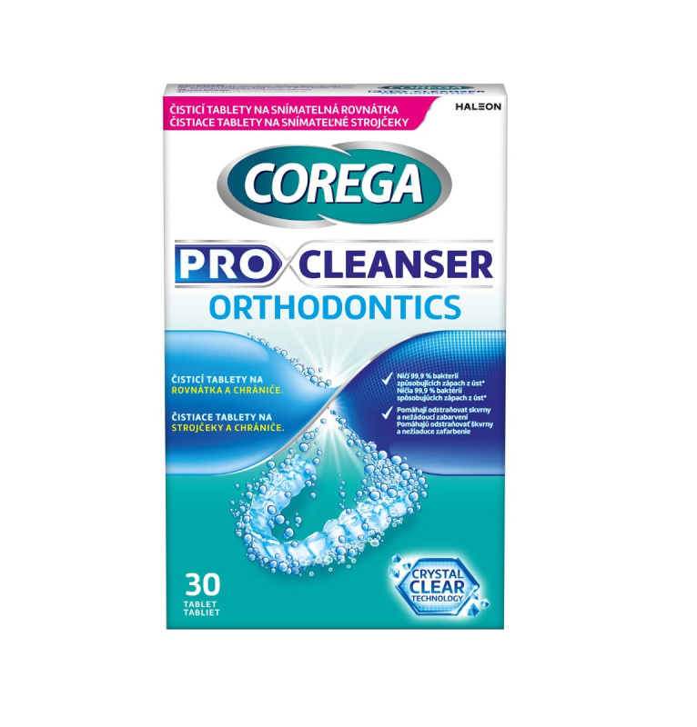 COREGA Pro Cleanser Orthodontics Čistící tablety 30 kusů