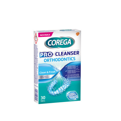 COREGA Pro Cleanser Orthodontics Čistící tablety 30 kusů