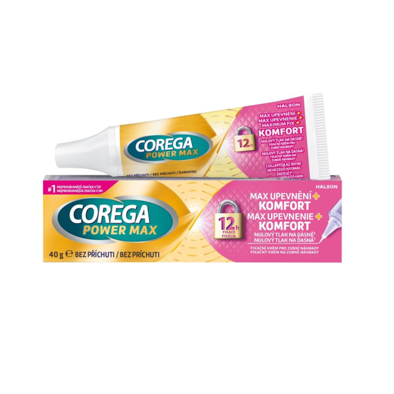 COREGA Power Max upevnění + komfort fixační krém 40 g