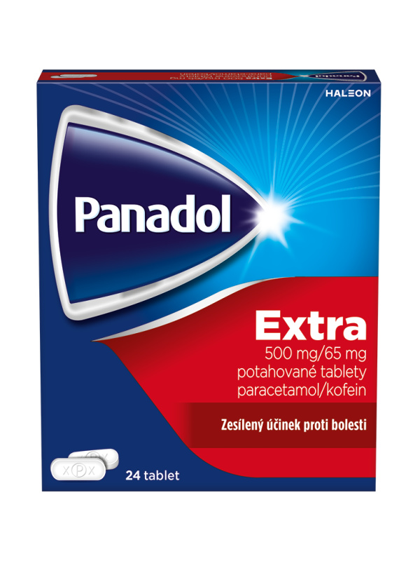 PANADOL Extra 500mg/65mg 24 potahovaných tablet IV