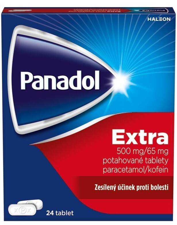 PANADOL Extra 500mg/65mg 24 potahovaných tablet IV