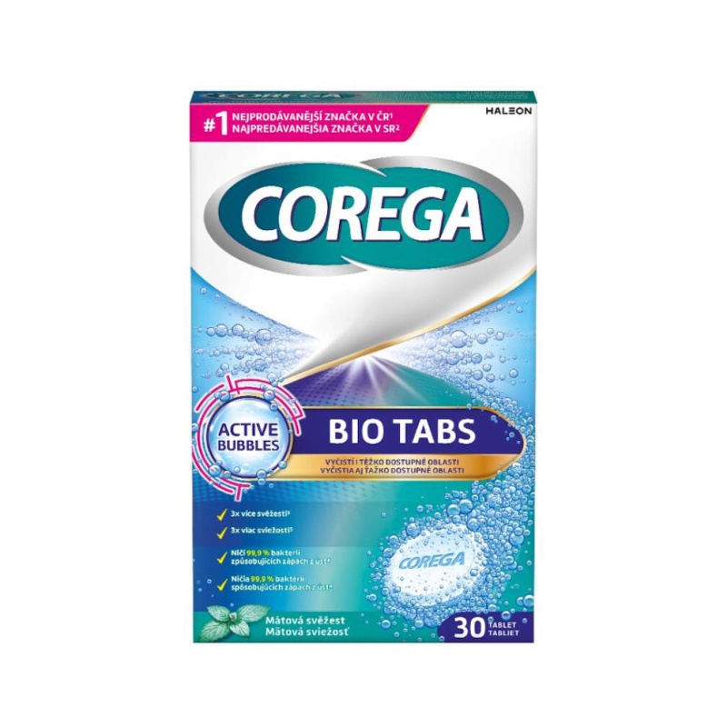 Corega BIO Tabs Čistící tablety na zubní náhrady