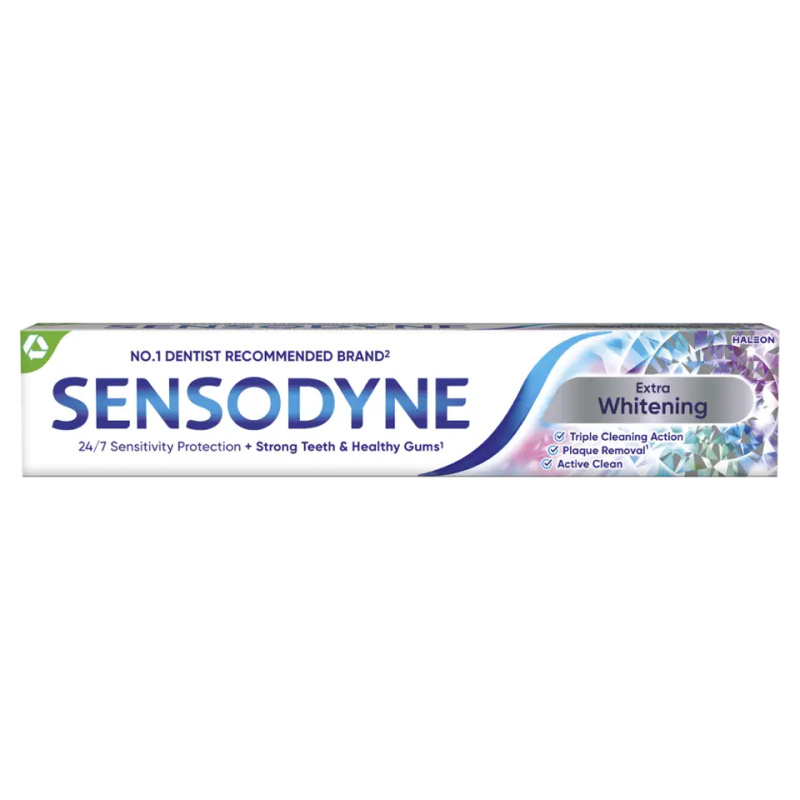 Sensodyne Extra Whitening bělicí zubní pasta s fluoridem pro citlivé zuby 75 ml