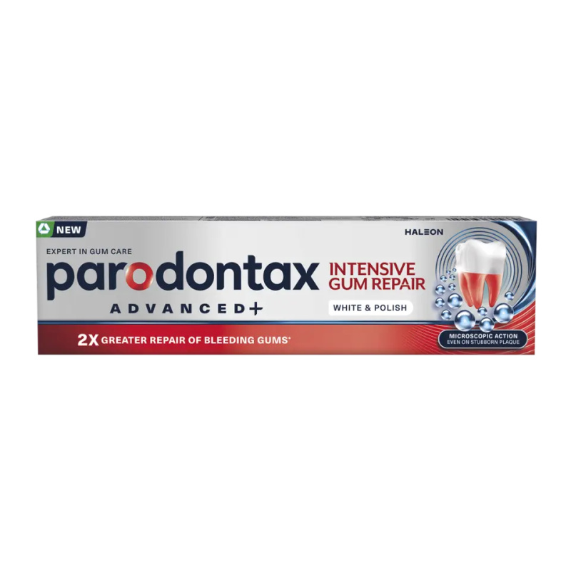 Parodontax Advanced+ Intensive Gum Repair White & Polish zubní pasta s fluoridem 75 ml
