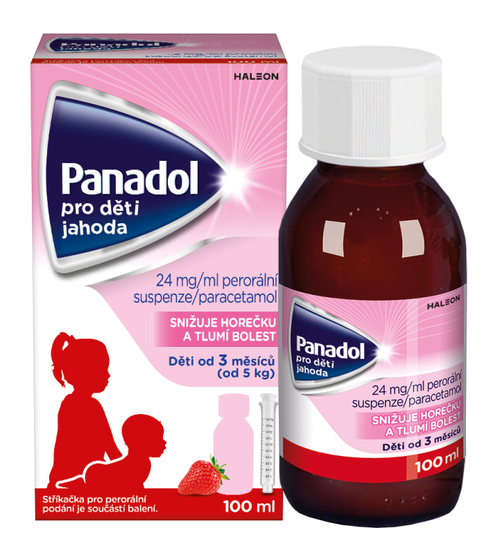 PANADOL PRO DĚTI JAHODA 24MG/ML Perorální suspenze 1X100ML+STŘ