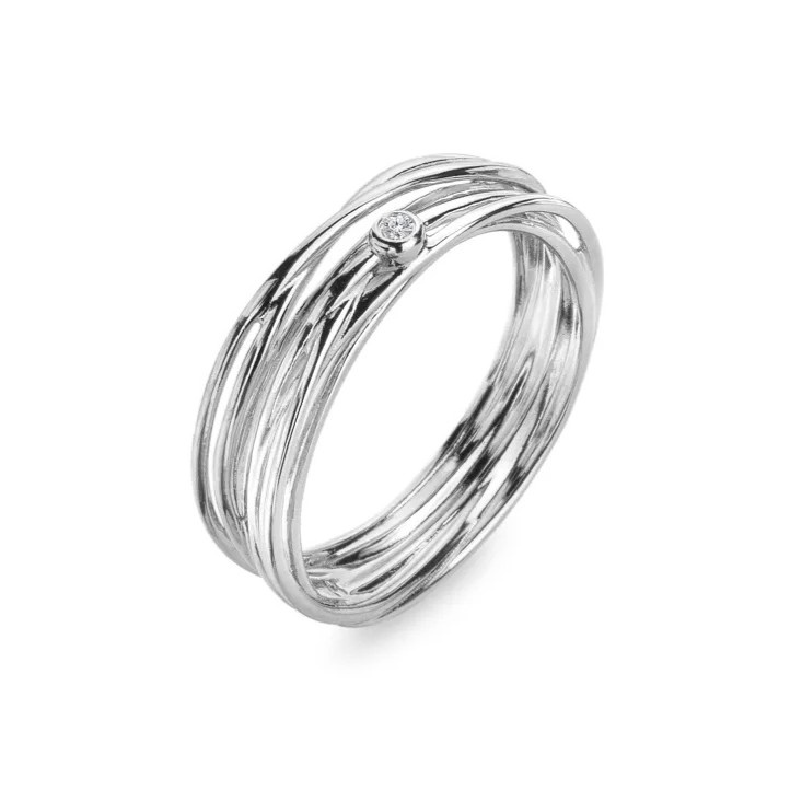 Hot Diamonds Stříbrný prsten s přírodním diamantem String DR325 56 mm