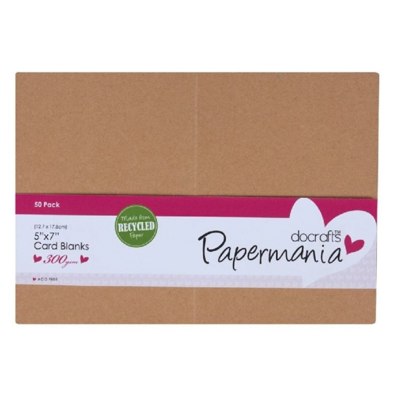 Docrafts Přání a obálky Docrafts, 5"x7" (12,7x17,8 cm), 50 ks - kraftové