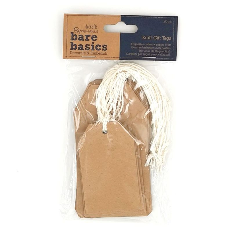 Visačky sada 2 velikosti kraft hnědé (20ks)