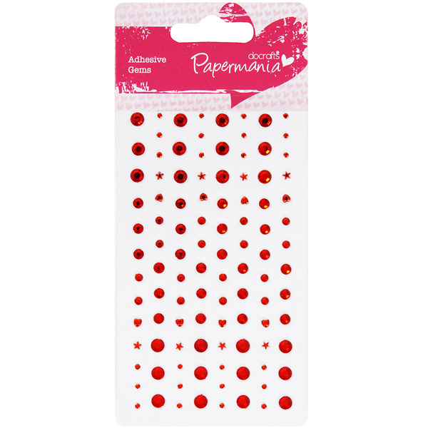 Samolepicí kamínky červené 104ks