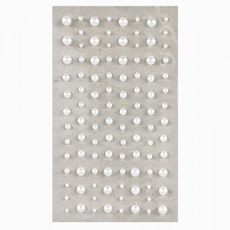 Samolepicí perličky bílé 104ks