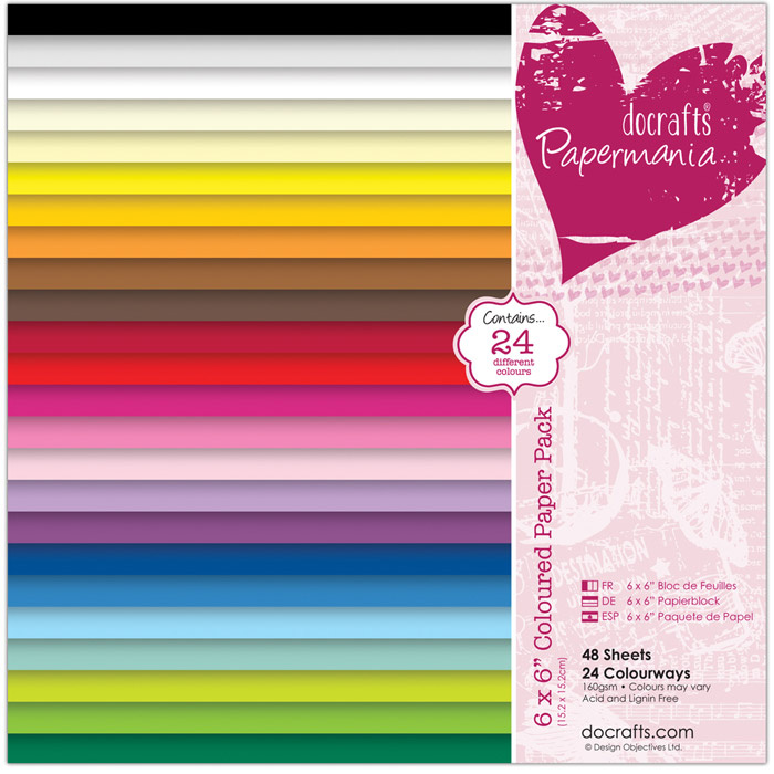 Sada barevných papírů (48ks) 15x15cm