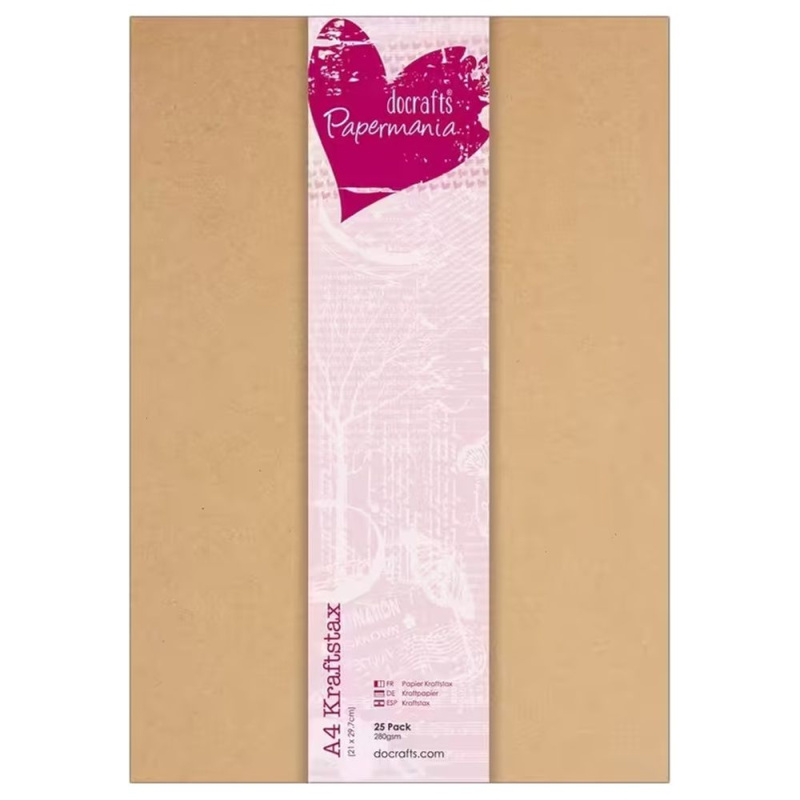 Sada kartonových papírů Kraftstax A4 - VYBERTE - Sada kartonových papírů Kraftstax, A4, 25 ks