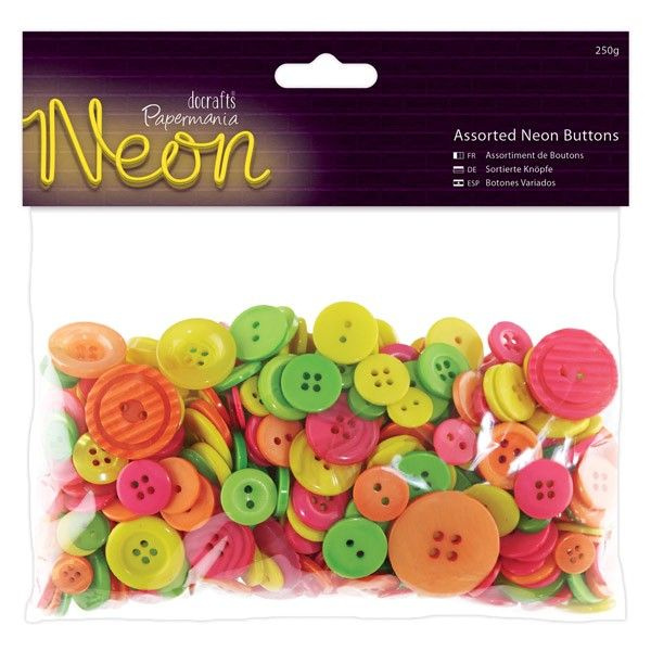 Knoflíky mix, Neonové (250g)