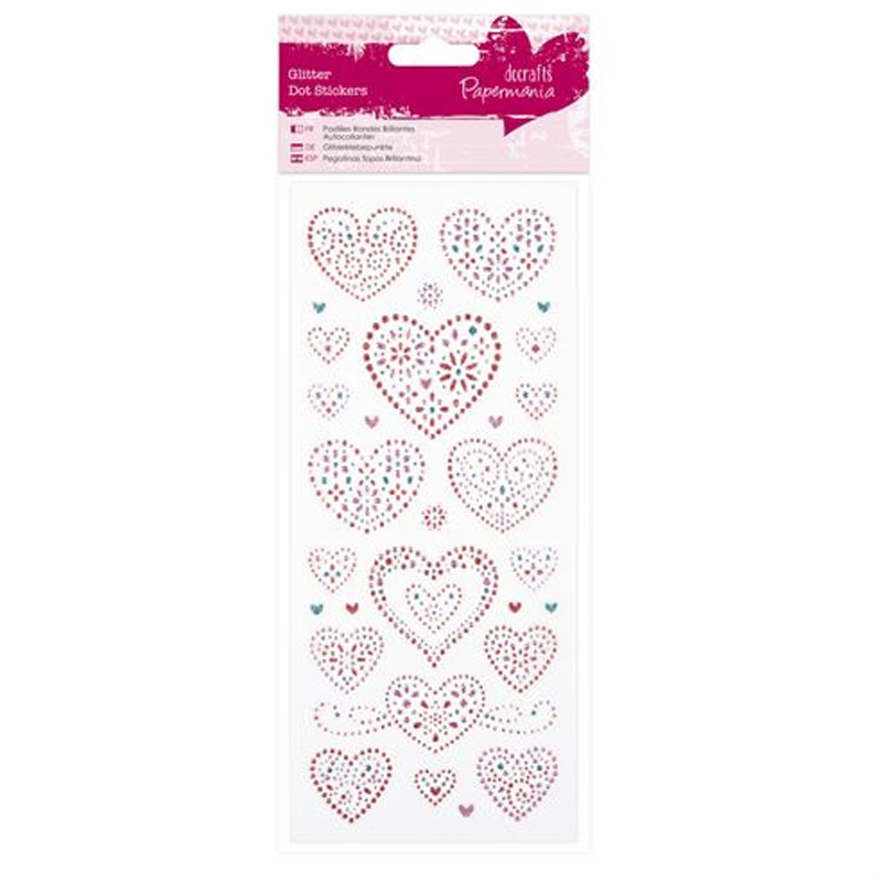 Samolepky třpytivé Láska srdcí