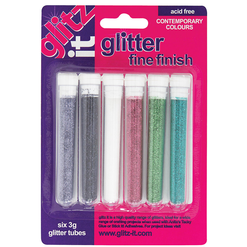 Třpytky sada jemné barvy (6ks)