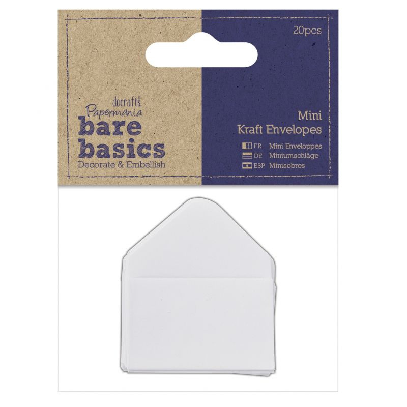 4x2,5cm obálky mini 20ks bílé