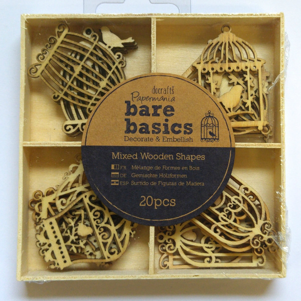 Ptačí klece - mix malých dřevěných dekorací (20ks)