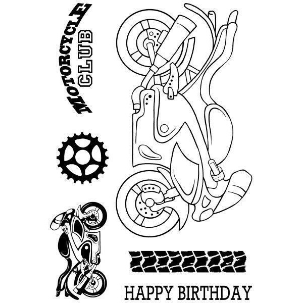 Motorka - silikonová gelová razítka (6ks)