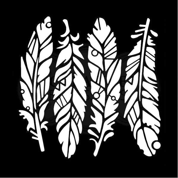 Plastová šablona 15x15cm peří