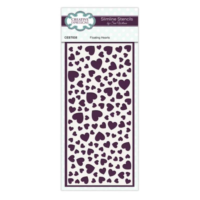 Plastová šablona 10x20cm srdce