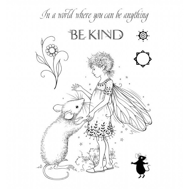 Víla a myš - silikonová gelová razítka (7ks)