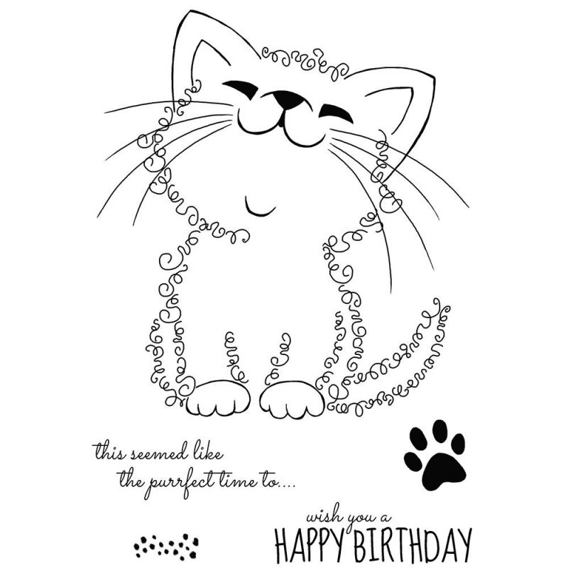 Kočka - silikonová gelová razítka (5ks)