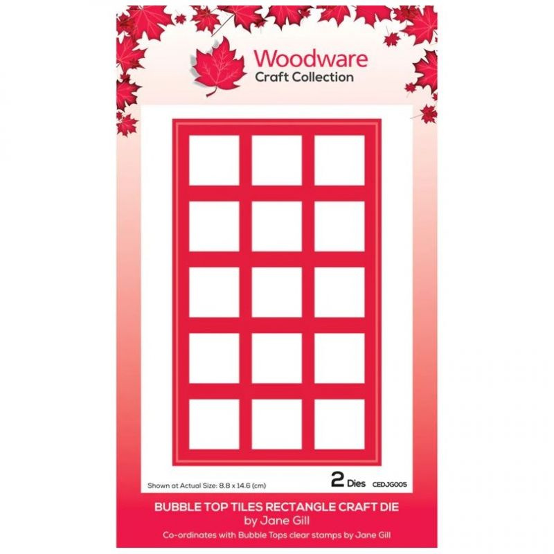 Dlaždice v obdélníku - vyřezávací kovová šablona Bubble Top (1ks)