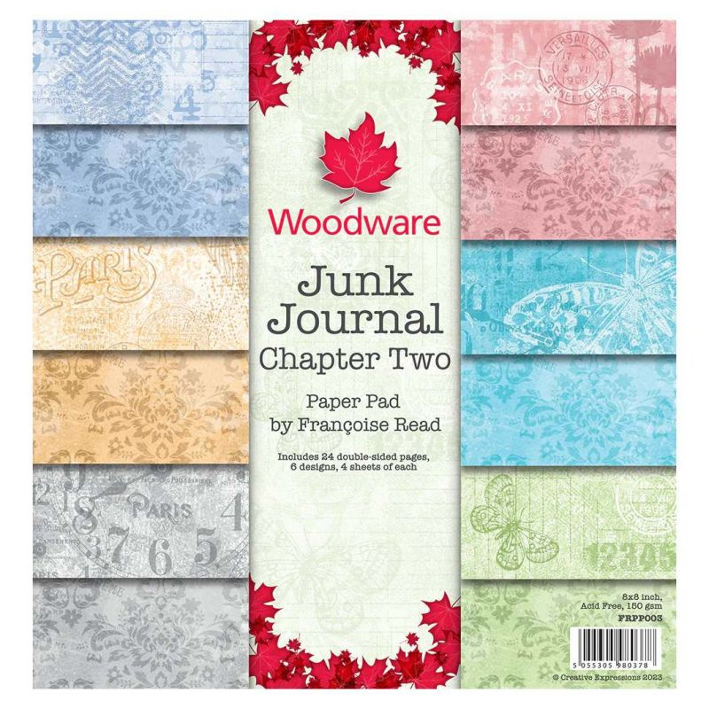 Sada oboustranných papírů 20,3x20,3cm (24ks) - Junk Journal