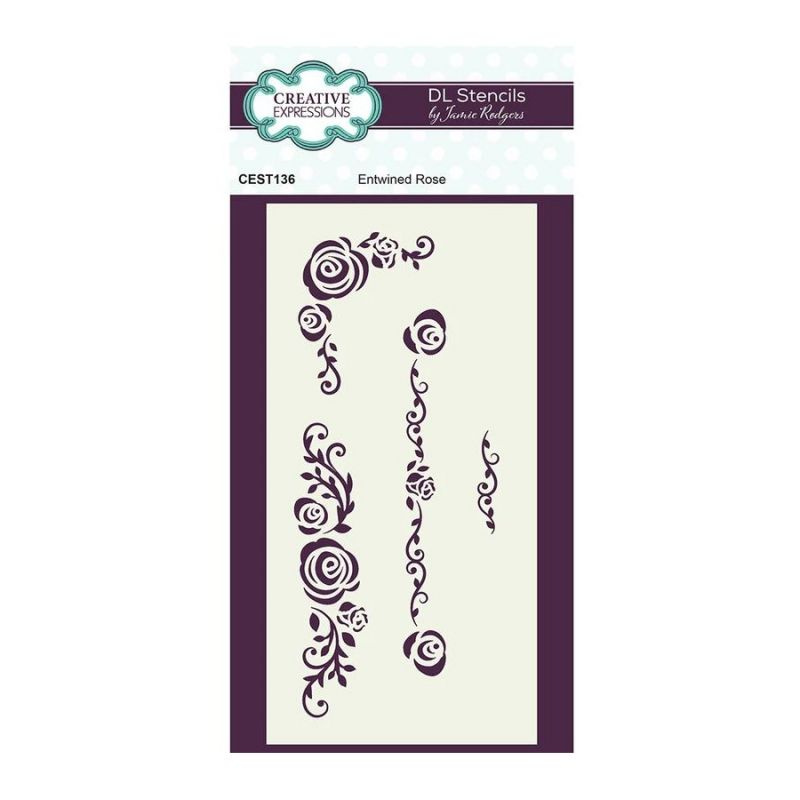 Plastová šablona 10x20cm růžičky