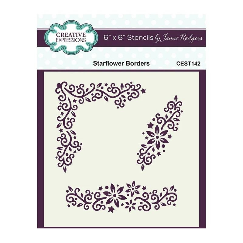 Plastová šablona 15x15cm květy s lístečky