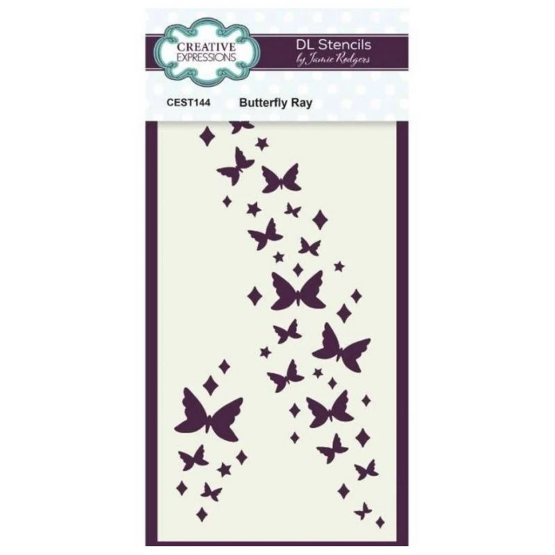 Plastová šablona 10x20cm motýlci