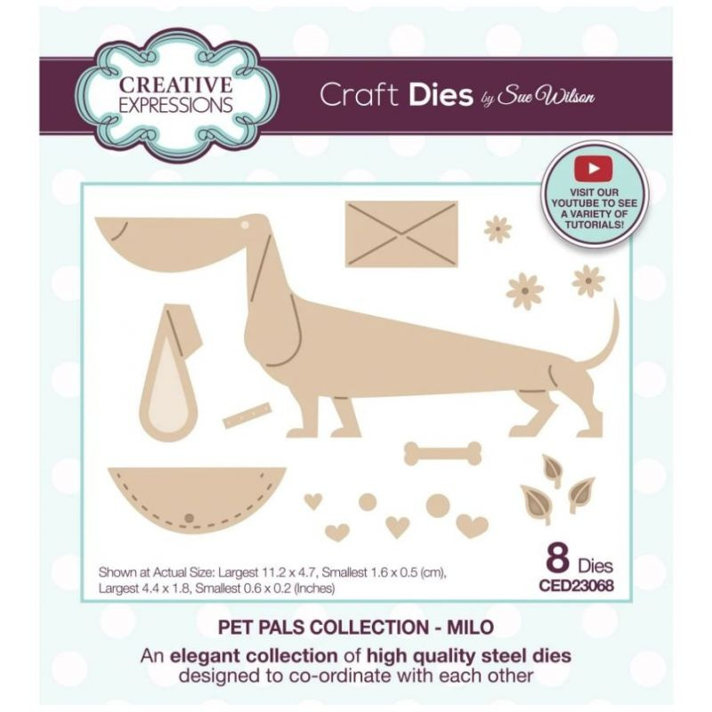 Pes jezevčík - vyřezávací kovové šablony Pet Pals (8ks)