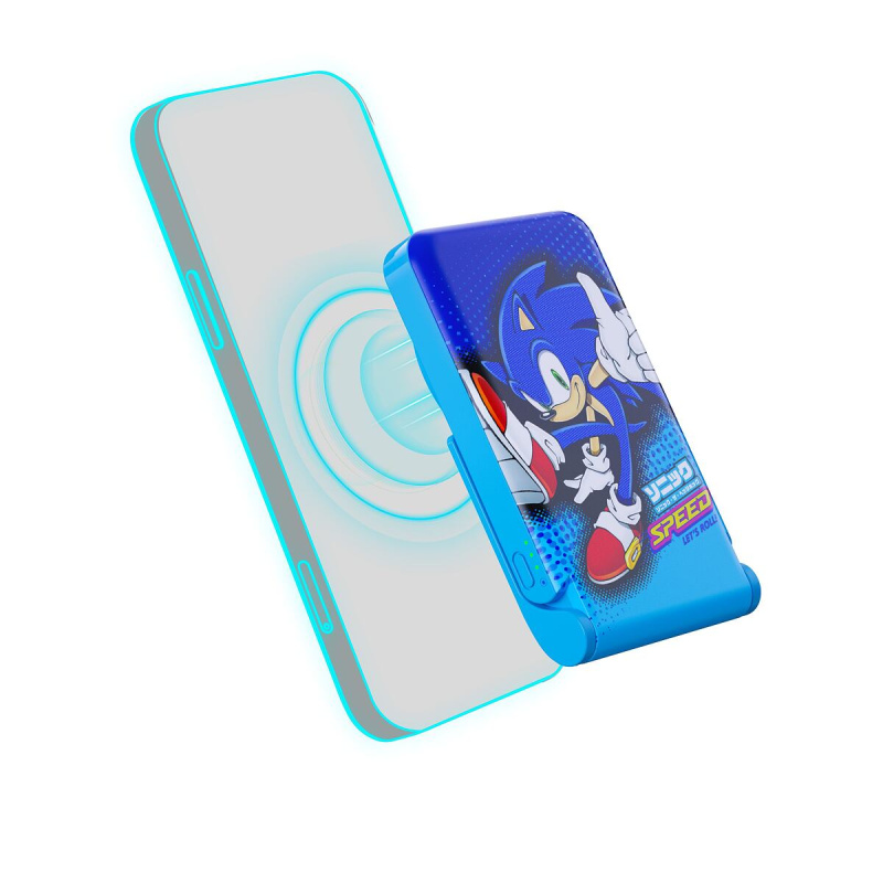Magnetická powerbanka OTL Technologies SEGA Sonic the Hedgehog s USB-C Modrá